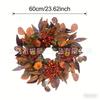 Harvest Wreath With Artificial Maple Leaves Thanksgiving Fall Decor Outdoor Hanging Ornament 60cm