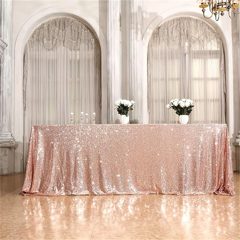Rectangular Sequin Tablecloth Sparkling Table Cover Party Supplies Glitter Table Cloth Hotel