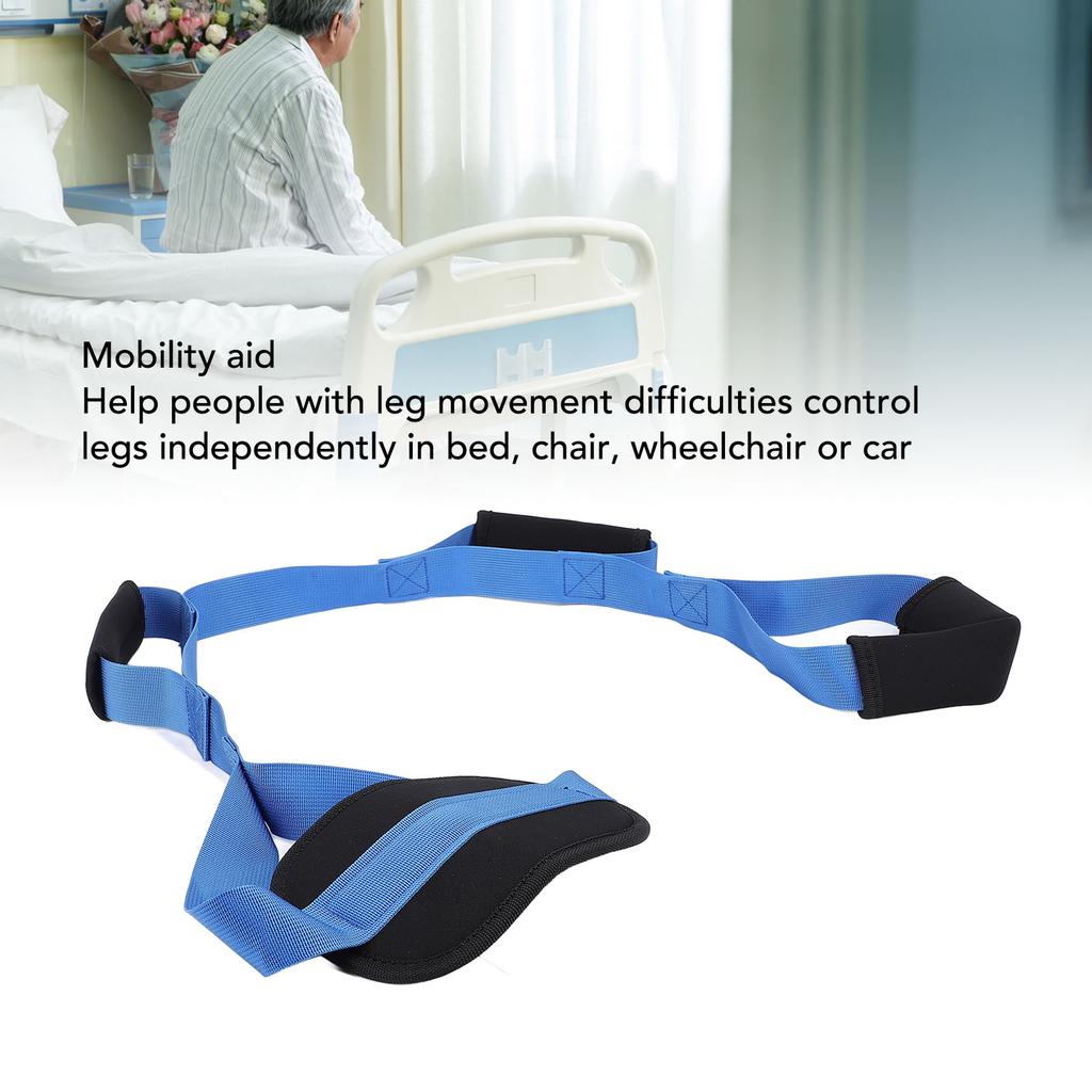 Leg Lifter Strap Anti Slip with 3 Handles Foot Lift Assist Pull Strap for Bed Wheelchair Car 44.9in