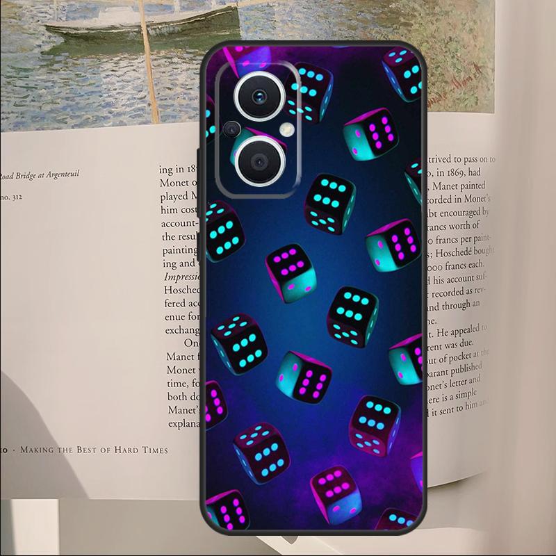 Dices Poker Casino Cover For OPPO Reno 11F 12F 13F 14F 14 10 11 13 Pro 7 8 Lite OPPO Find X8 X6 X5 X9 Pro Case