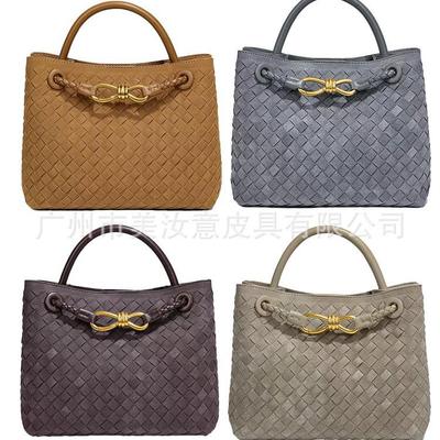 Dámska retro flanelová taška s mašľou: Jesenná/Zimná tkaná crossbody a taška cez rameno
