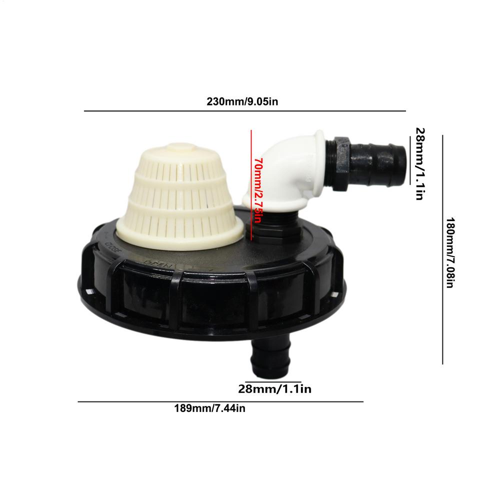 

25Mm32mm Optional Output IBC Tank Adapter Lid 163mm With Suction Set Suction Tube Ventilation For Pump Water Tight золотий