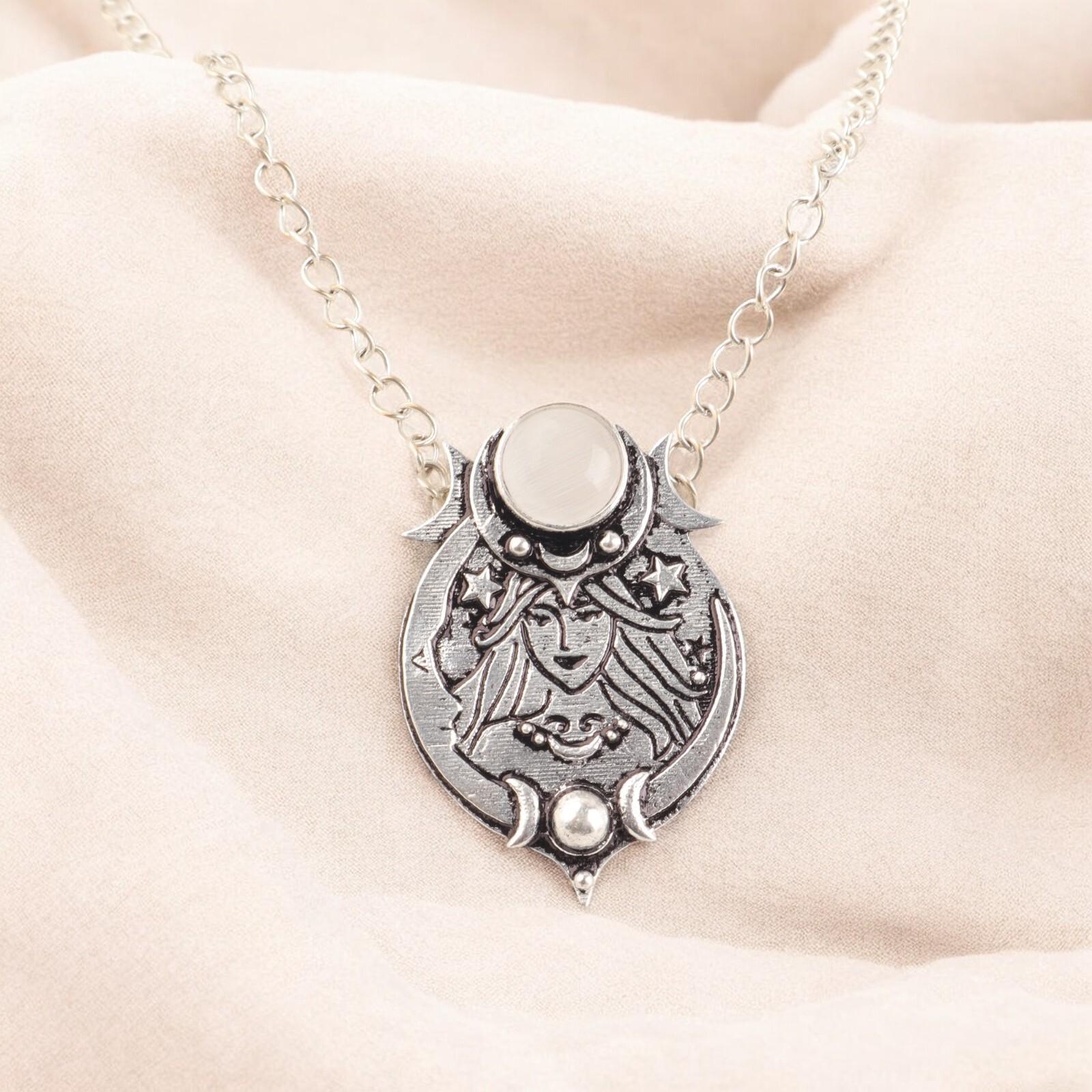 

Натуральный Белый Селенит Драгоценный камень Дизайнерский 925 Пробы Серебро Цепочка Подвеска 1,63 CP-22-32