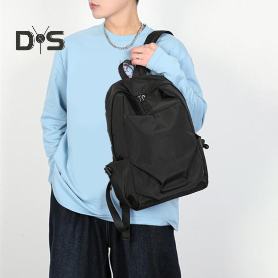 Einfarbiger Rucksack für Damen und Herren, wasserdichte Schultasche aus Oxford-Stoff, leichter Rucksack mit verstellbaren Trägern für Arbeit, Reisen und Outdoor