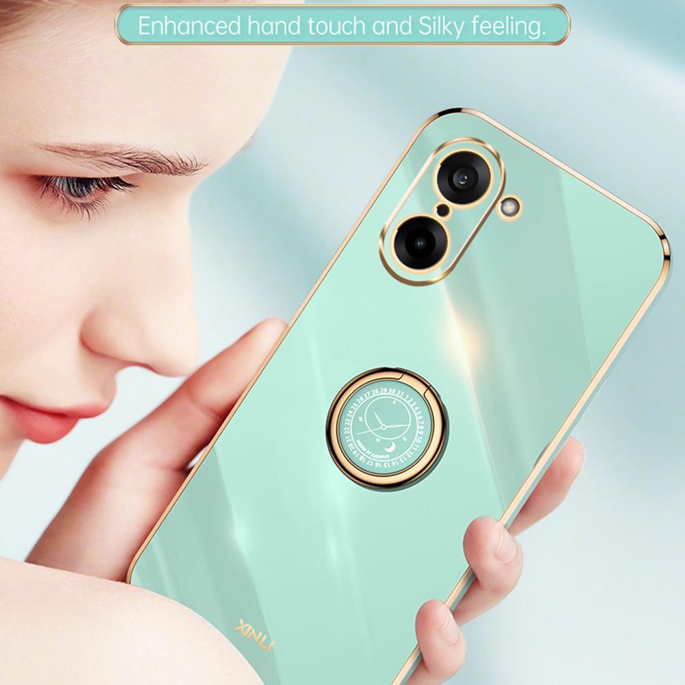 XINLI TPU Case for OnePlus Ace 5 Racing 5G/Nord CE5 5G Ring Kickstand Electroplating Phone Cover