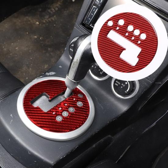 RHD Red Carbon Fiber Interior Gear Shift Panel Cover Trim For Nissan 350Z 03-06