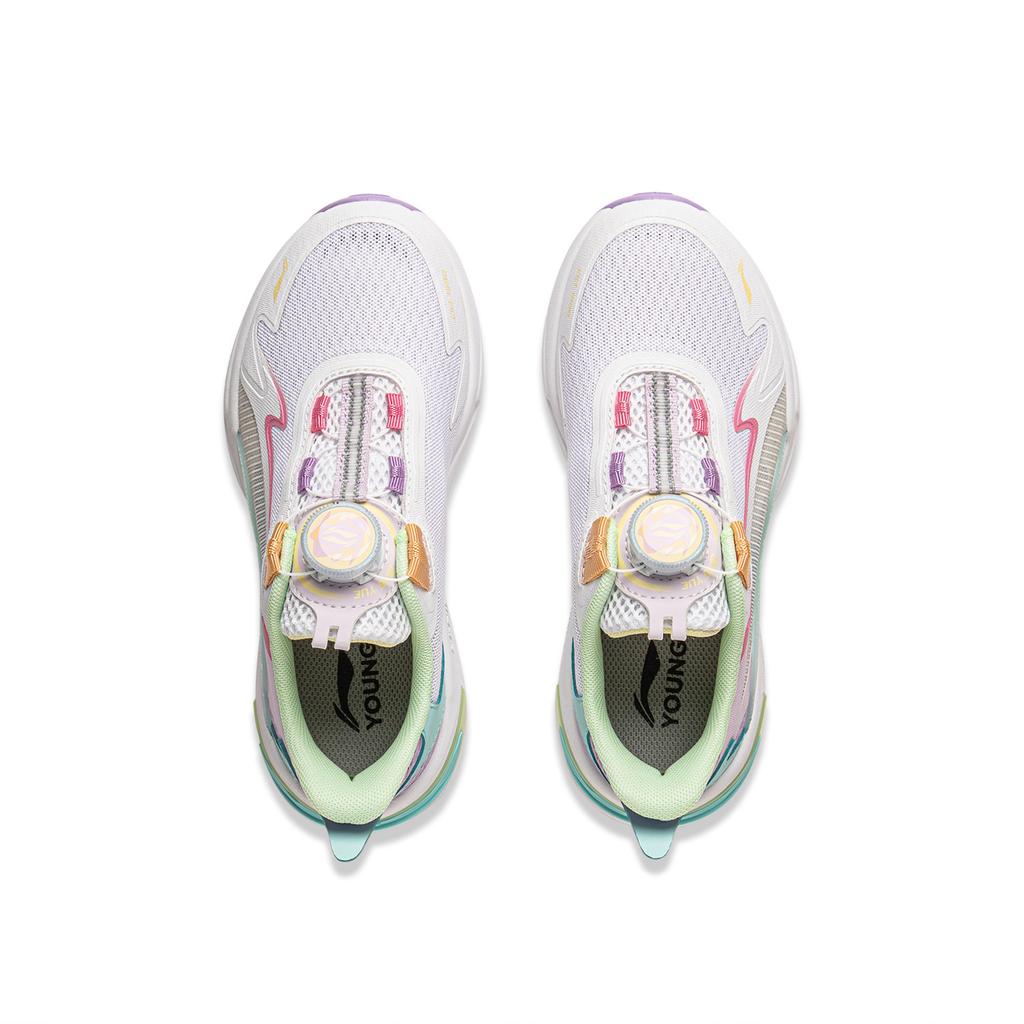 Li Ning Kids Sports Lifestyle Series Fashion Comfortable Casual Shoes Kids Casual Shoes Standard-White Rose-Purple YKNV020-2