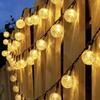 Solar Crystal Globe LED String Lights, 8 Modes Fairy Garland, 20/50/100 LED Solar Powered Light for Garden Christmas Party Outdoor Decor