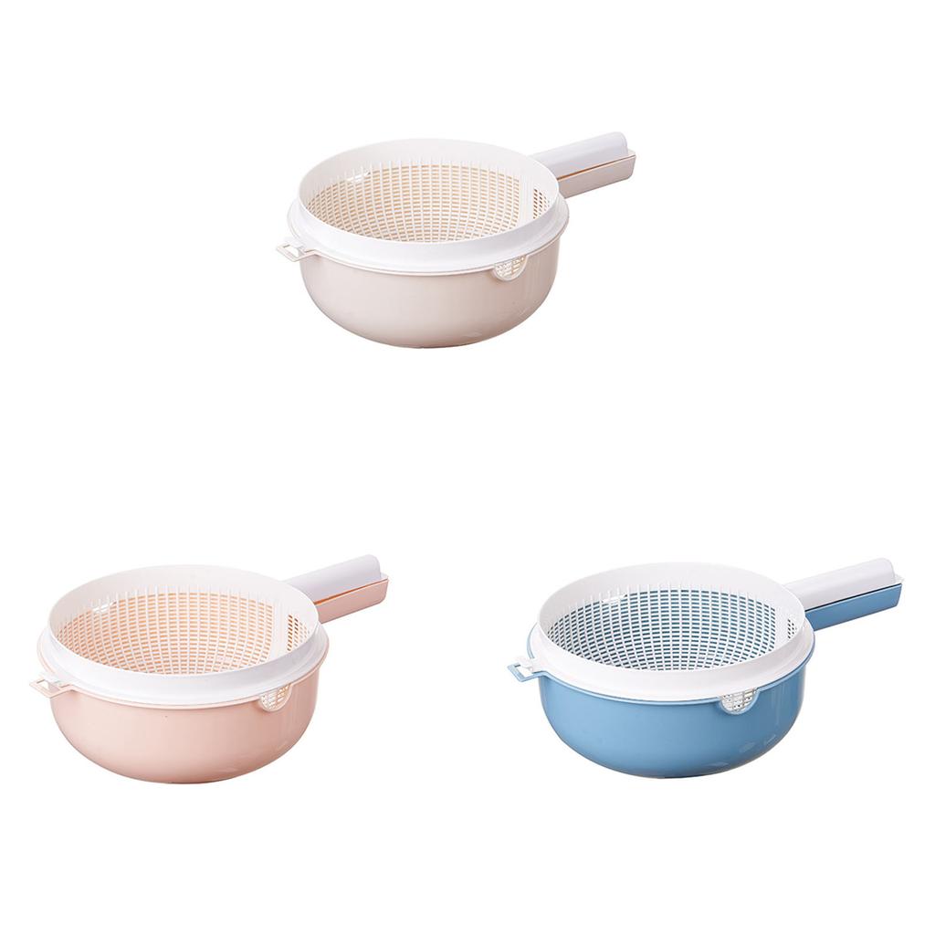 Spacious Drainer Basket with Handle Fruit Vegetable Washing Bowl Colander Kitchen Strainer Bowl for Vegetable