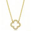14k Gold-Plated Sterling Silver Clover Pendant Necklace with Diamonds (2025 Edition)