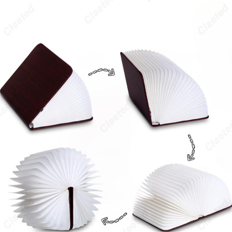 Folding Creative LED Book Folding Flip Night Light USB Charging Tri Color Eye Protection Bedroom Study Atmosphere Lighting