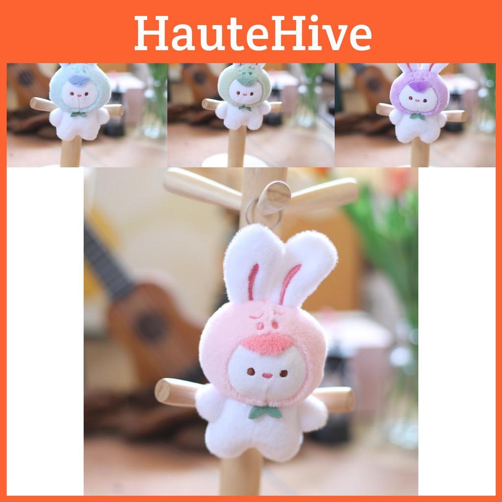 Entzückender Plüschhasen-Schlüsselanhänger Niedlicher Hasen-Taschenanhänger Weiche Stofftierpuppe