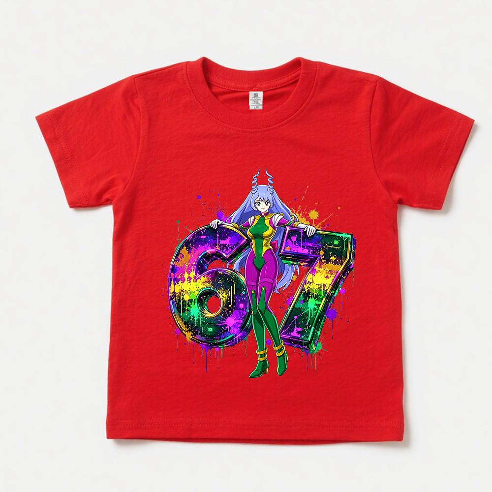 My Hero Academia Nejire Hado 67 Printed Cotton Tshirt for Girls Casual Soft Clothes Kids Tee Top 100