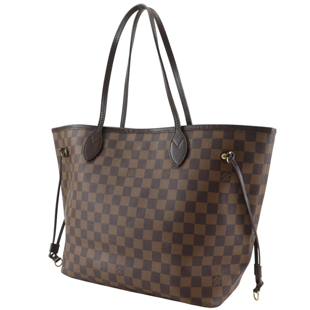 Louis Vuitton Neverfull MM Tote Bag N51105 Brown Damier Canvas Unisex Used