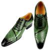 Fashion Luxury Men Oxford Shoes British Carved Fashion Dress Leather Shoes  Pointed Shoes Trendy Lace-up Green Black Formal Shoes Men