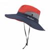 Summer Women Large Wide Brim Bob Hat Sun UV Protection UPF 50+ Hat Bucket with Chain Strap Outdoor Fishing Hiking Hat for Female