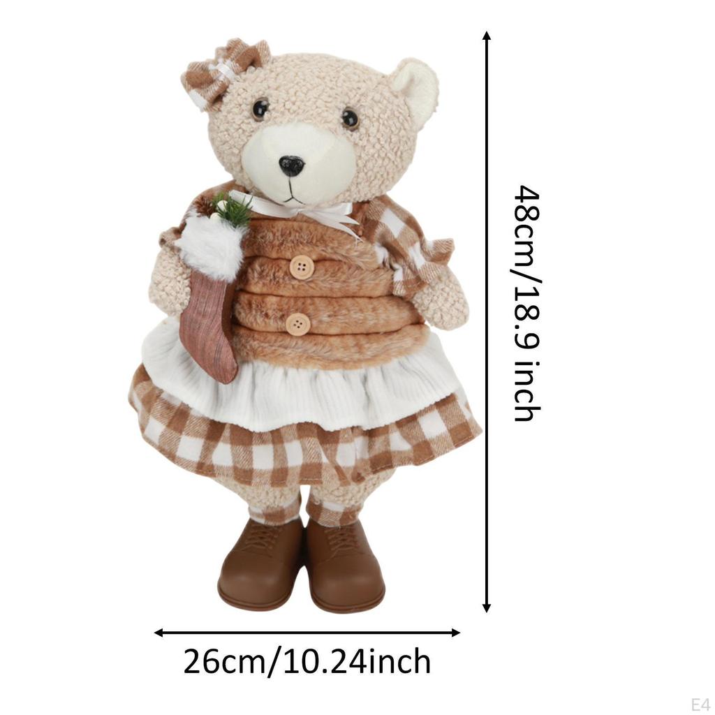 Björnfigur Juldocka Bordsdekoration Söta Rekvisita Ornament Staty för Vardagsrum