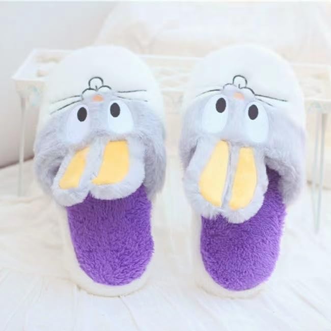 THEBEASTPIE Bugs Bunny Tweety Fluffy Room Stylish Character Gift Slippers, Shoes, Autumn/Winter, Indoor/Outdoor Use, Quiet, Warm, Women's, Cute,
