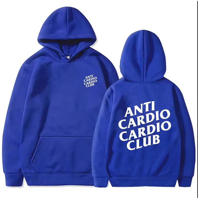 2025 Autumn/winter Hoodie Anti Cardio Club Letter Printed Sportswear Men's and Women's Hooded Fashion Versatile Hooded Warm Top