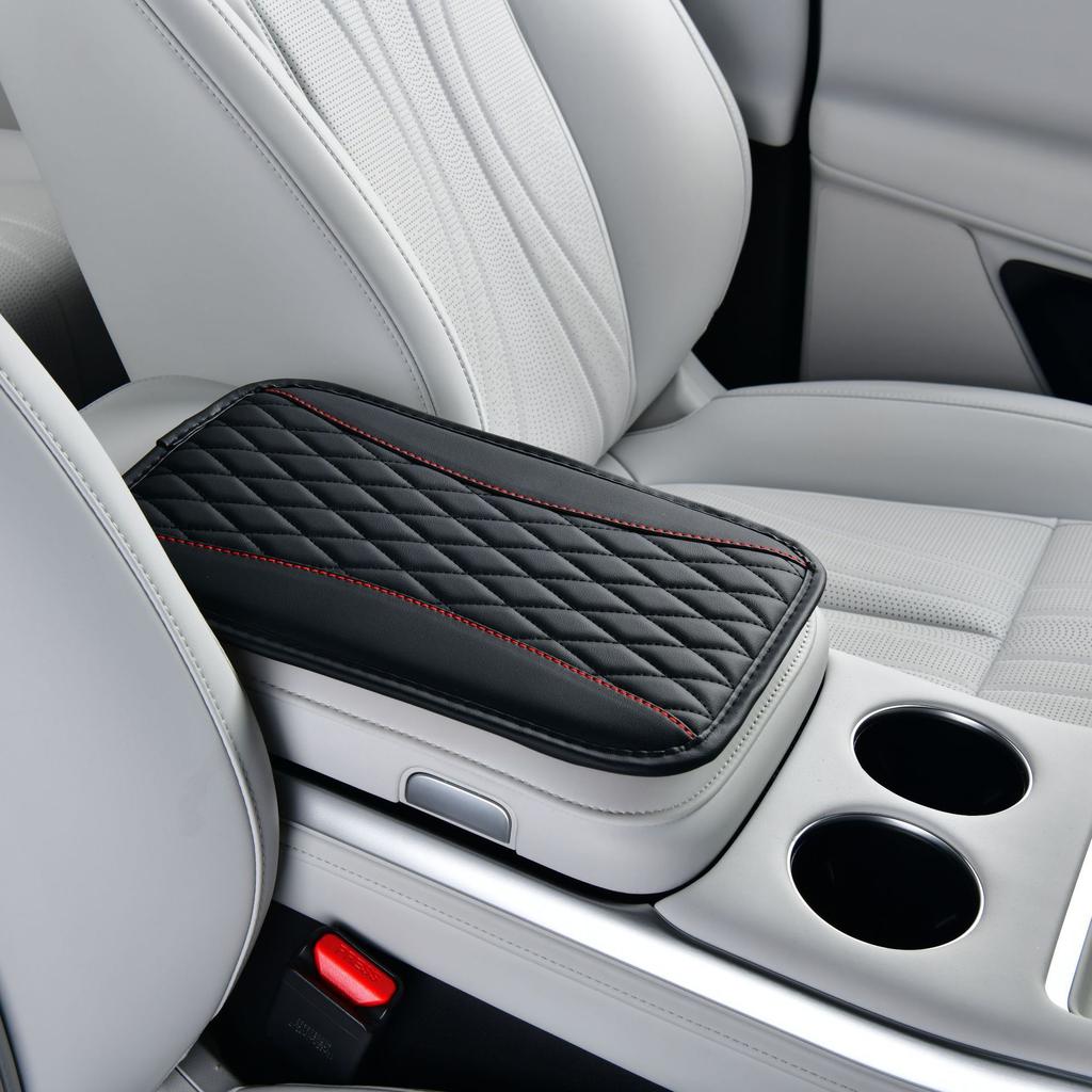 Multi-color Car Armrest Box Cover, Armrest Box Mat, High-quality Artificial PU Leather Two-color Splicing Quilted Design