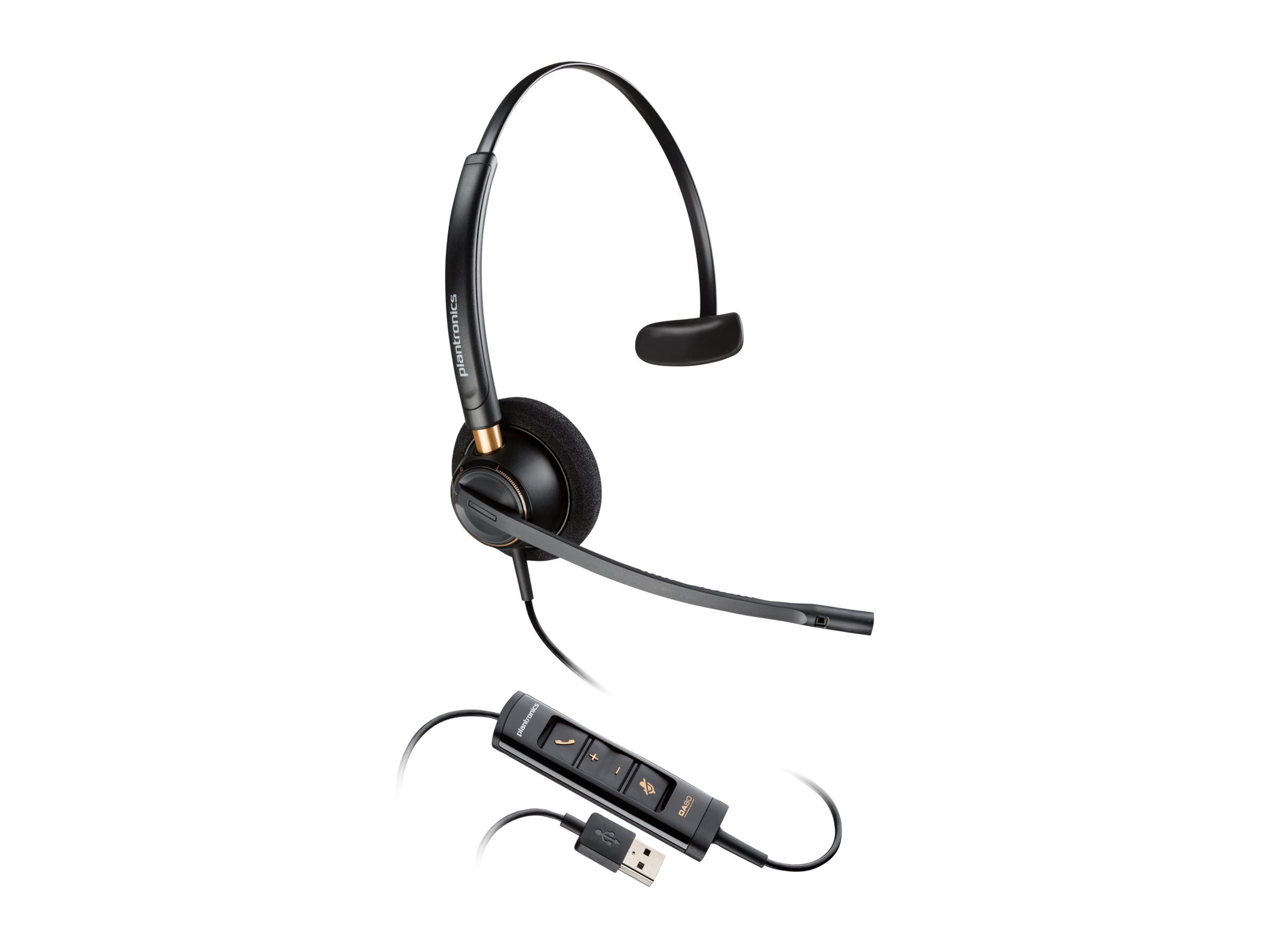 

Poly EncorePro and USB Headset Ideal for Teams Hold Call Answer Button Compatible with and Cisco Call Center Platforms 515-M USB-A USB-C (Plantronics) чорний