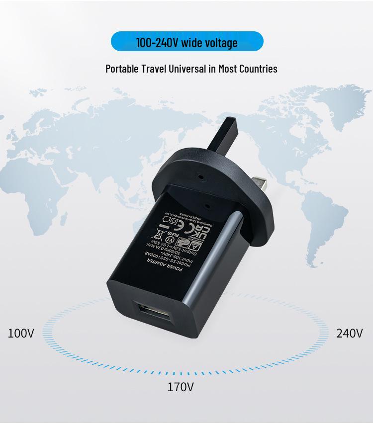 UK 5V1A/2A Phone Charger, UKCA Certified 5W USB Power Adapter, Ideal Accessory