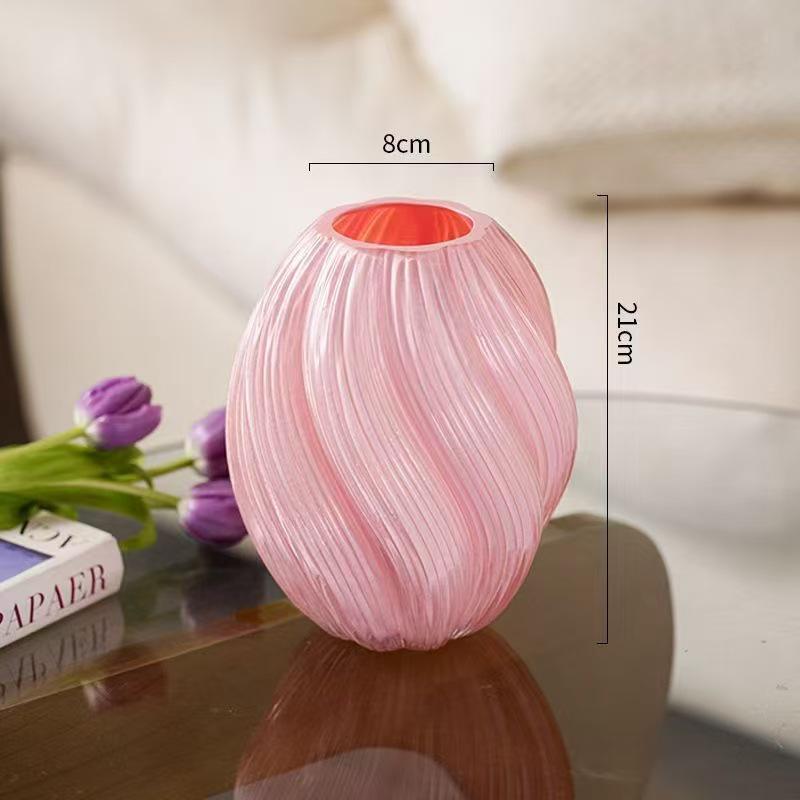 Élégant Vase en Verre Maltose pour Fleurs Fraîches Hydroponiques - Ornement de Luxe Léger Haut de Gamme pour Salon