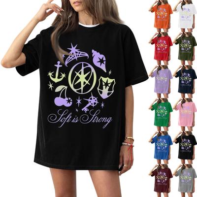 Women's Round Neck Printed Short-sleeved T-shirt Top