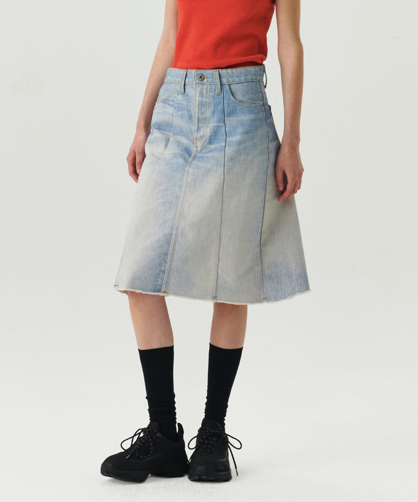 Leuba Digital-Print Pannel Skirt - Digital Denim