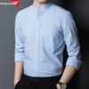 Hengyuanxiang Men's Casual Cotton Stand-up Collar Long-Sleeve Shirt