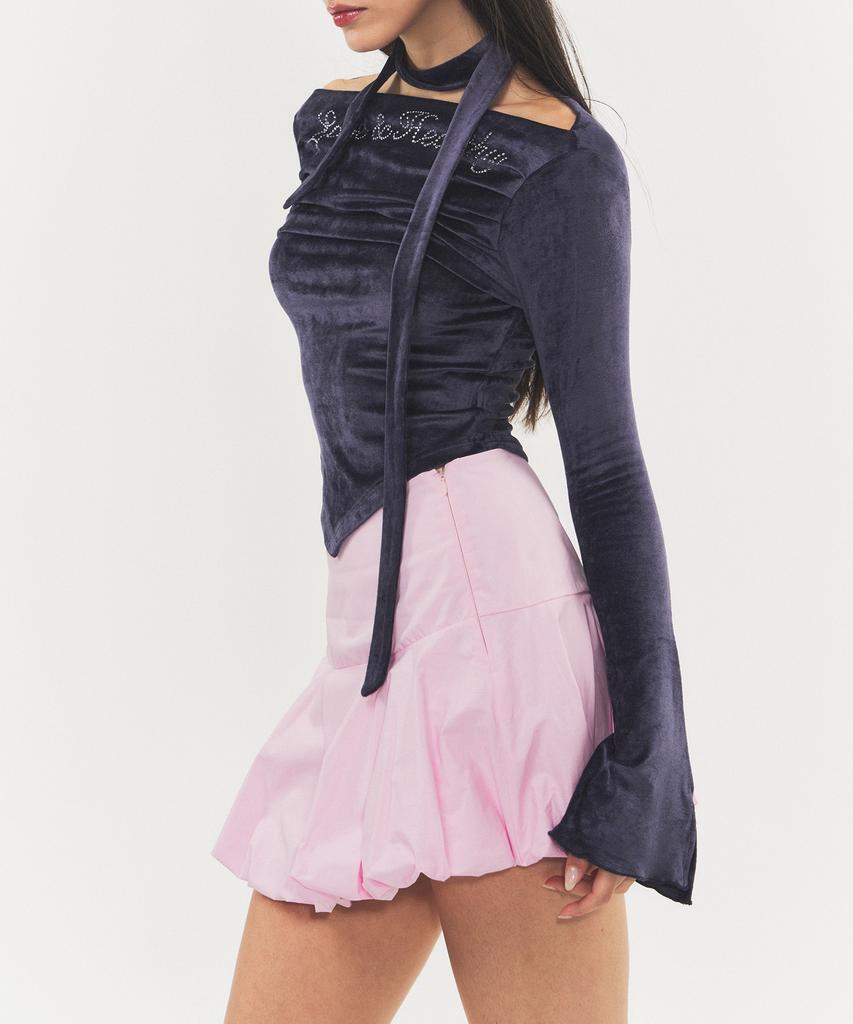 Romantics Balloon Fit Cotton Mini Skirt Barbie Pink