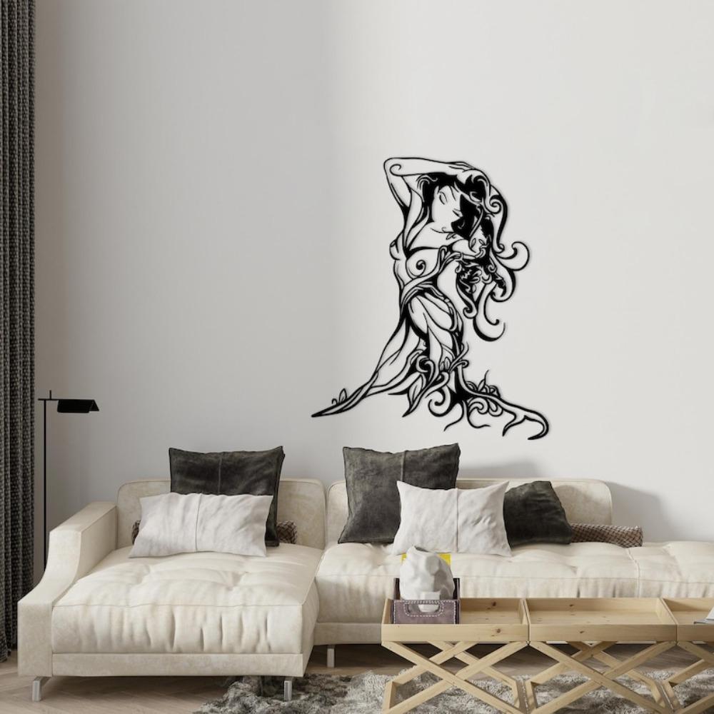 Minimalistische Metall-Frauenlinien-Wandkunst, Moderne Wohnkultur, Einzigartiges Geschenk