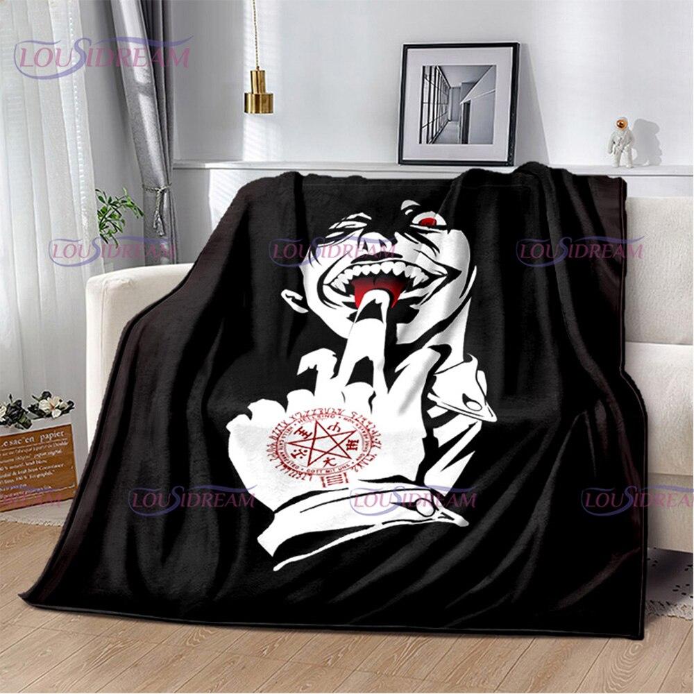 Manta de la serie Hellsing de Anime, manta con estampado de Alucard, colcha suave, funda de viaje cálida para playa, regalo para niños y niñas