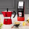 Italian Coffee Maker - BIALETTI - Moka Express - All Stovetops Except Induction - 6 Cups - 300 Ml - Red
