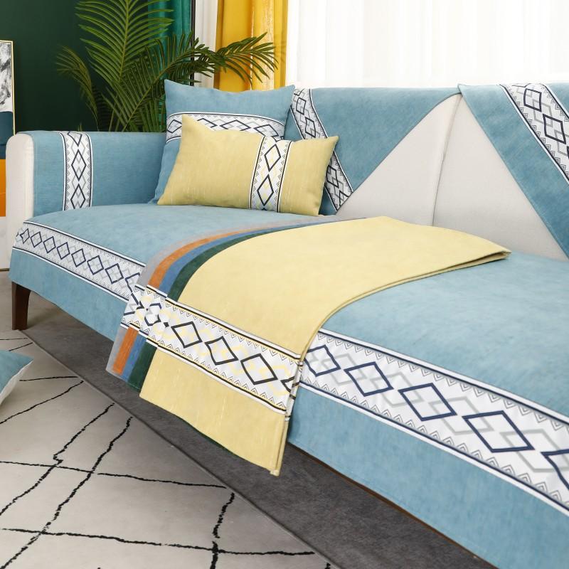 Nuovo Cuscino per Divano Quattro Stagioni Universale Cuscino per Divano Tessuto Ciniglia Cuscino per Divano Cinese Cuscino Antiscivolo