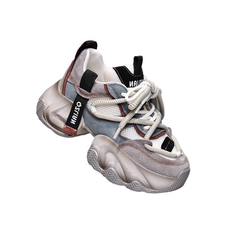 Small man, thick sole increases height, spring and autumn new mesh breathable sports fashion casual style dad shoes woman