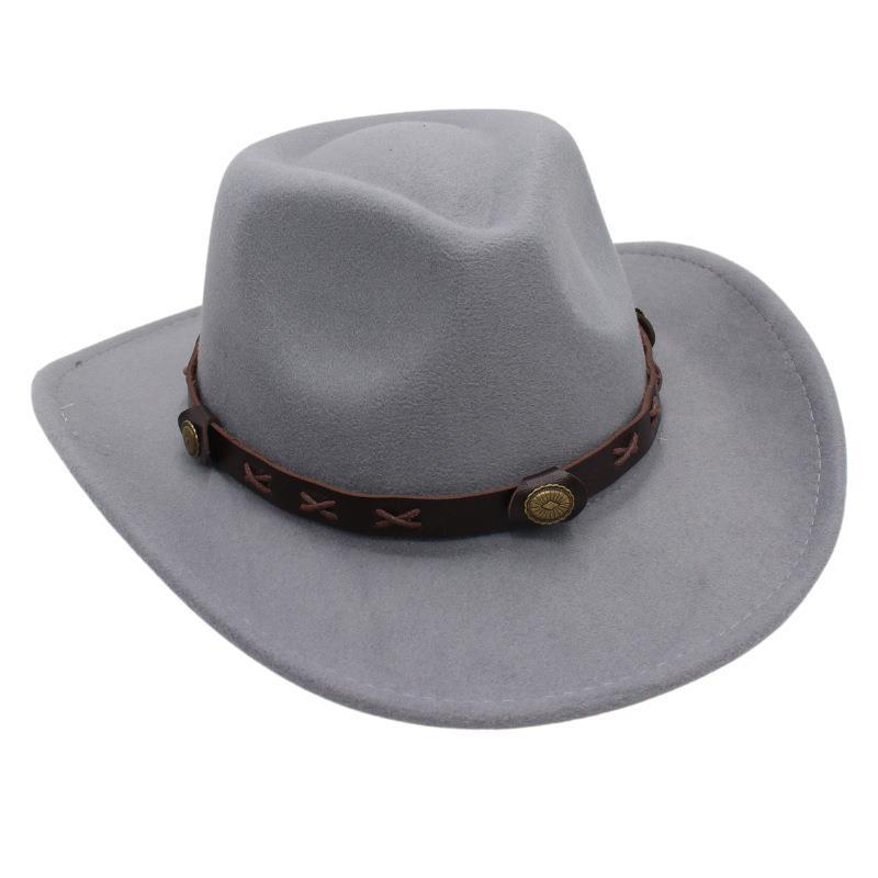 Metal Belt Top Hat Cowboy Hat Street Shot Jazz Hat Ancient Felt Hat Performance Antique Sun Hat Dance