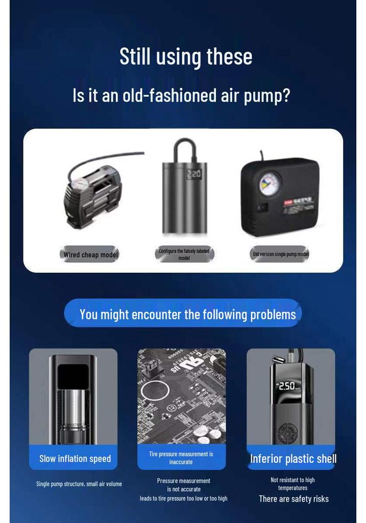 Wireless Portable Tire Inflator Pump for Cars