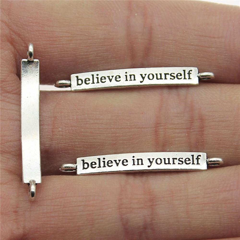 10pcs Believe Charms Believe In Love Charms For Jewelry Making Antique Bronze Silver Color Pendants DIY Crafts Making Findings