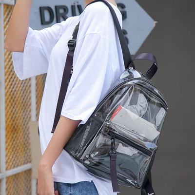 Průhledný batoh Móda Dámská želé taška Vodotěsný batoh z PVC Beach Travel Girls Schoolbag Bag