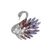Light Luxury High-Grade Gradual Change Swan Brooch Heavy Industry Imitation Elegant Crystal Brooch Anti-Light Pin