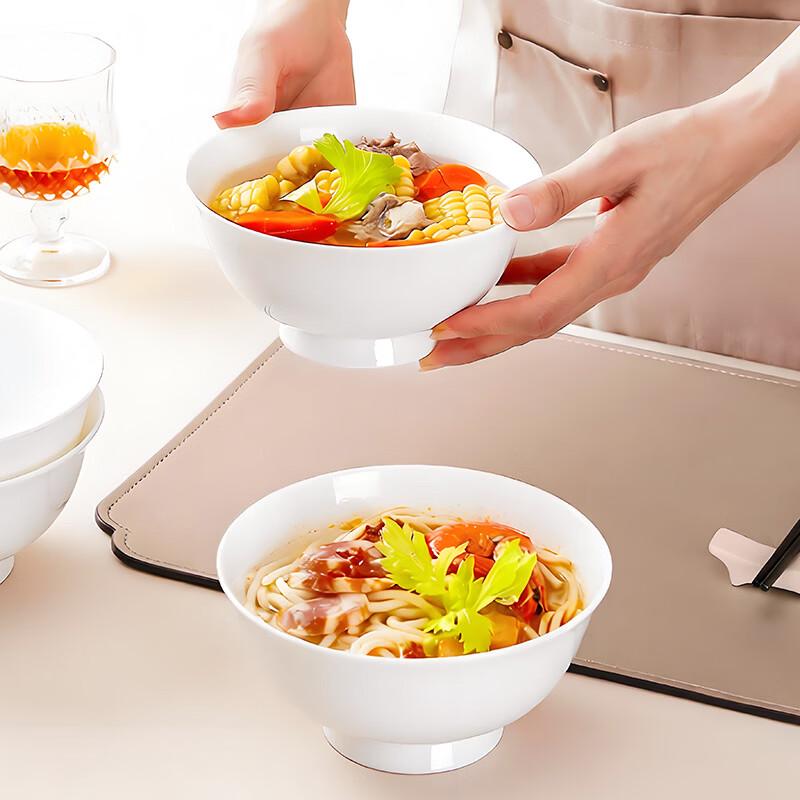 Sky Top Pure White Bone China High-Footed Bowls