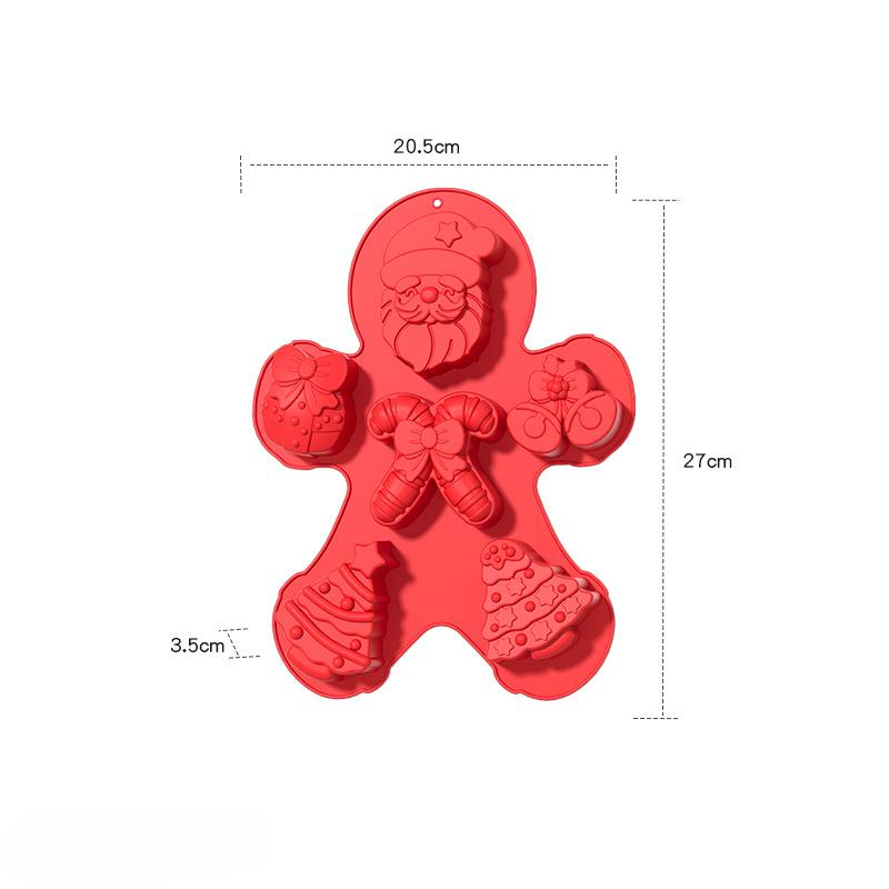 Christmas Tree Silicone Cake Mold DIY Snowman Gingerbread Man Santa Claus Chocolate Jelly Pudding Mold Cake Accessories