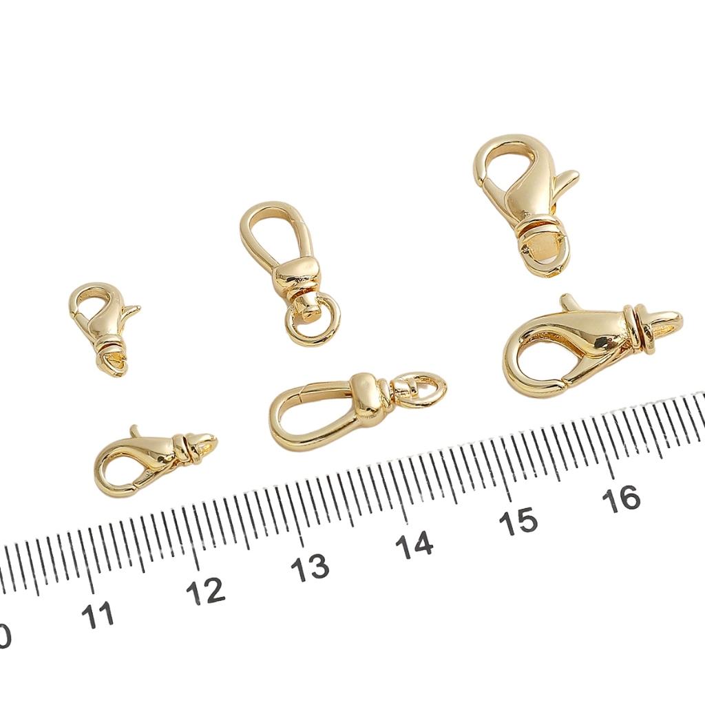 1pc/Bag 18K Gold Plated Metal Lobster Clasp Universal Rotating Lobster Clasp For DIY Bracelet Necklace Making Jewelry Findings Accessories