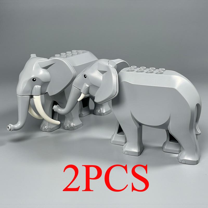 The Zoo Model African Elephants Camel Deer Crocodile Leopard Animal Building Blocks Educational Games Figure Brick Toys Kid B03