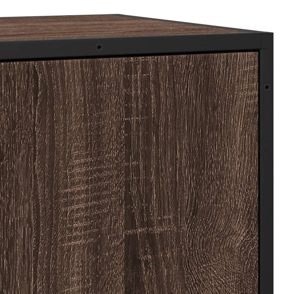 Sideboard in Brown Oak Look 35.5 x 35 x 76 cm Engineered Wood & Metal