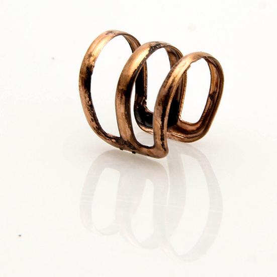 1Pc Ear Clip Cuff Simple Dual Use Women Adjustable 3-ring Hollow Finger Ring for Shopping Travel