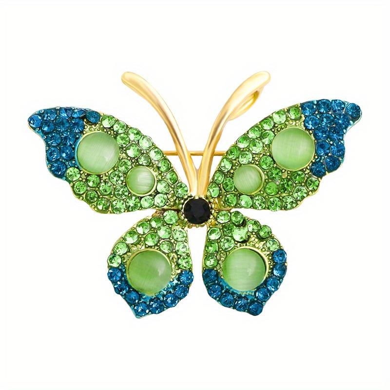 Elegant Women Girls Fashion Exquisite Crystal Butterfly Brooch Pin Classic High-end Lady Rhinestone Vintage Badges Jewelry