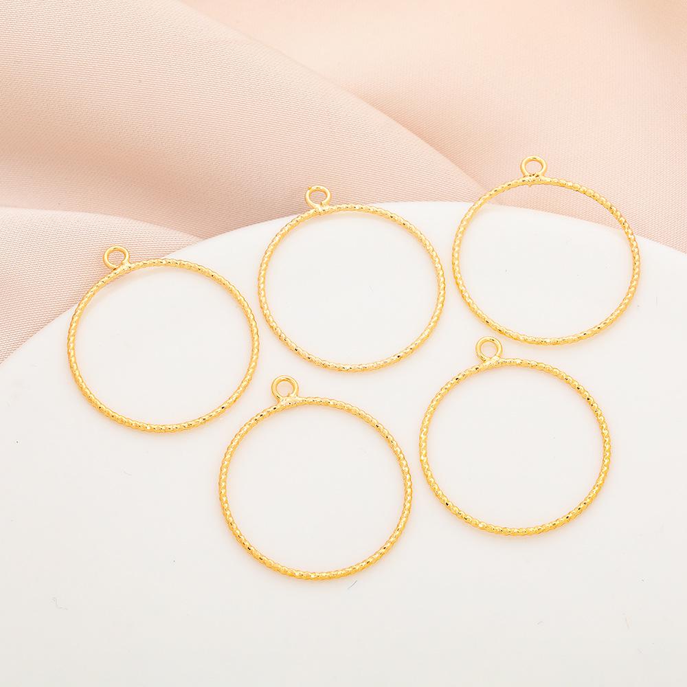 14K Gold-Filled Teardrop Bail Earrings with Round Ring Tassel Accessories