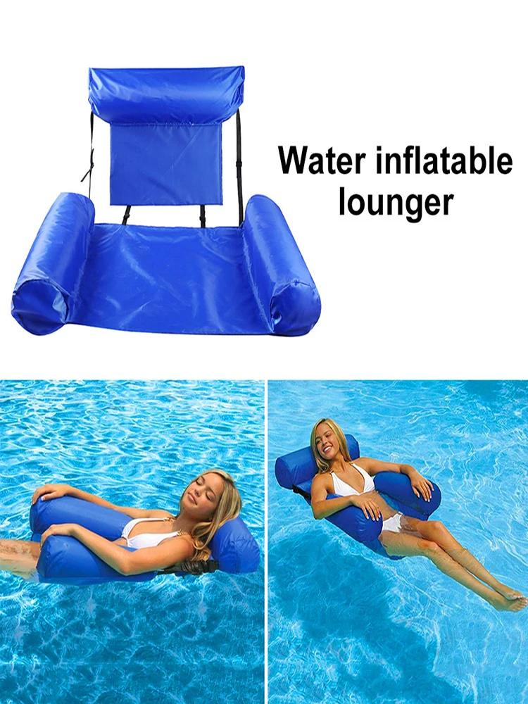 Inflatable Swimming Floating Chair Pool Float Lounge, Adults Water Chair Lounge, Swimming Pools Hammock Lounge Chair Water Infla